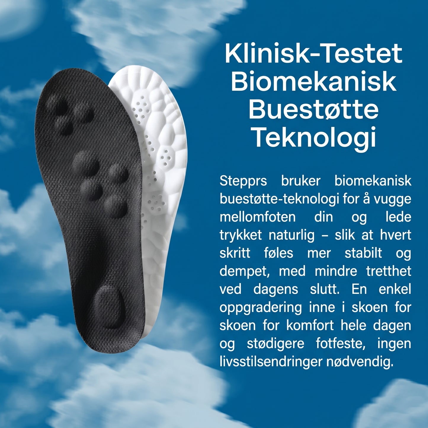 ErgoSoles™ – Mindre trykk for føttene dine